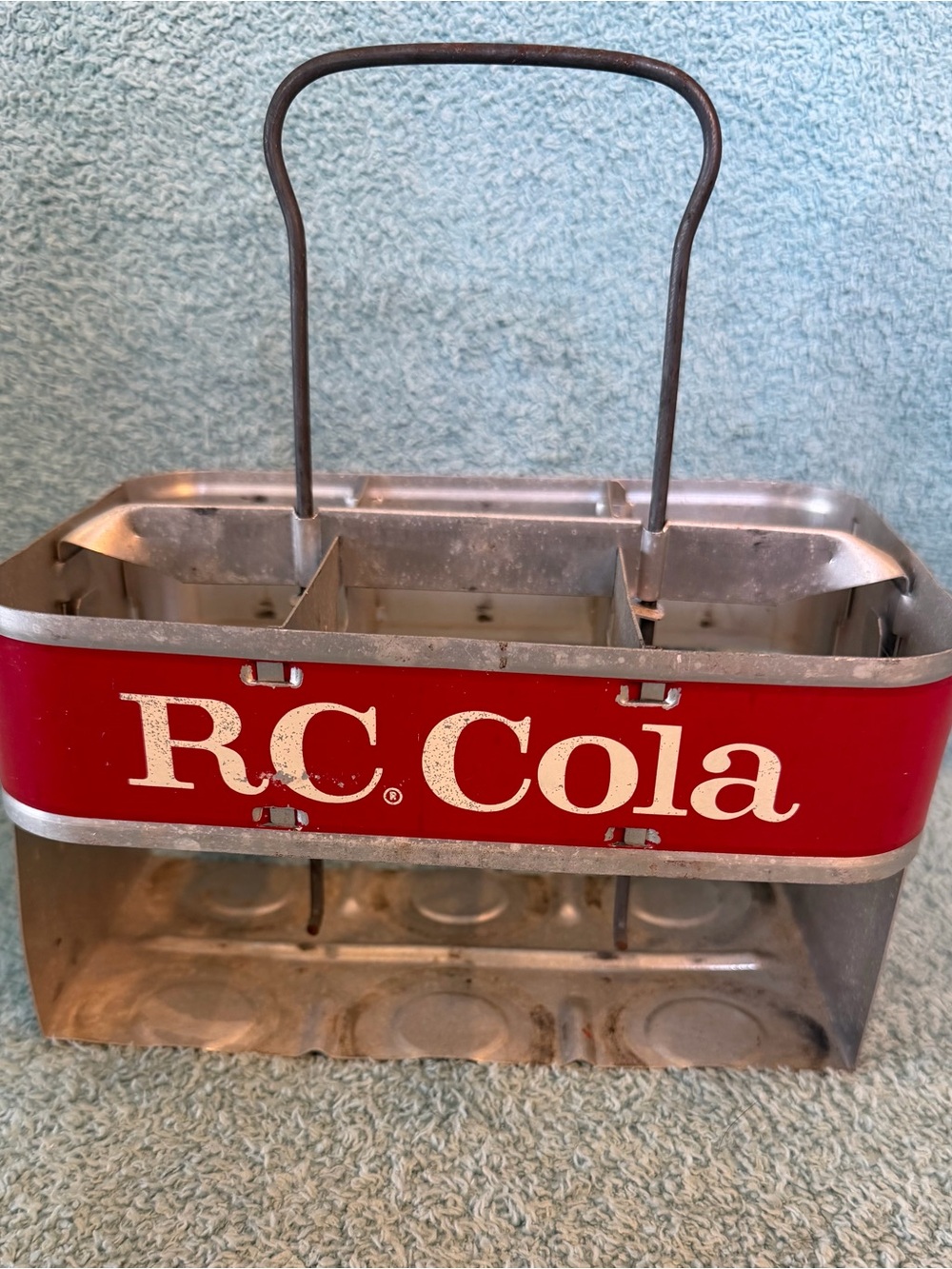 Vintage Original Royal Crown RC Cola 6 Six Pack Carrier Caddy Metal Soda Pop